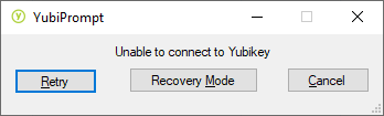 Yubikey Connection Failure